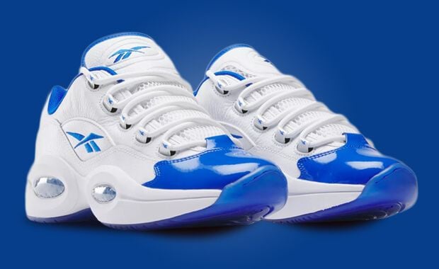 The Reebok Question Low Patent Toe Goes Electric Cobalt