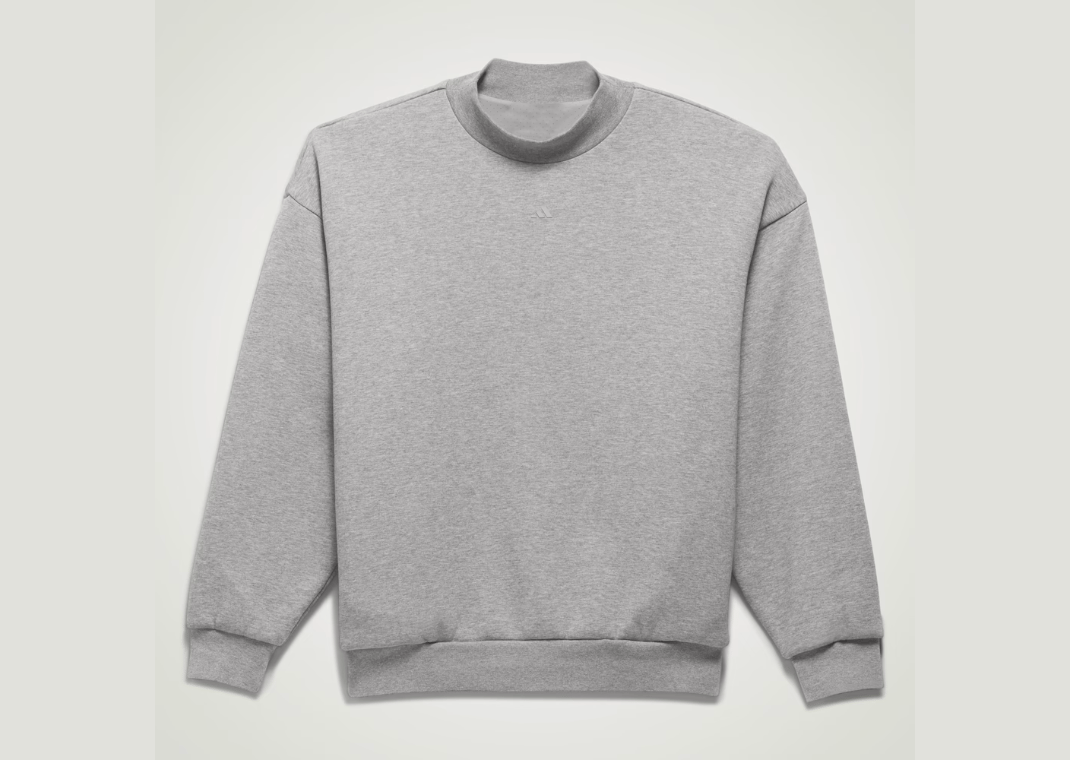 adidas Basketball Heathered Crew Sweatshirt Dark Oatmeal Product