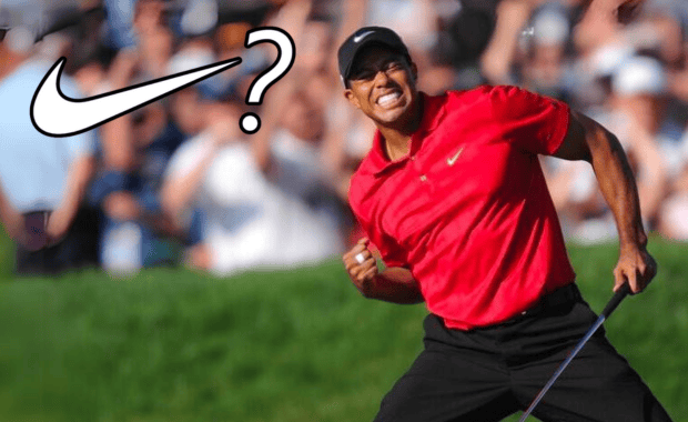 Graphic Showcasing Tiger Woods Next To A Nike Swoosh