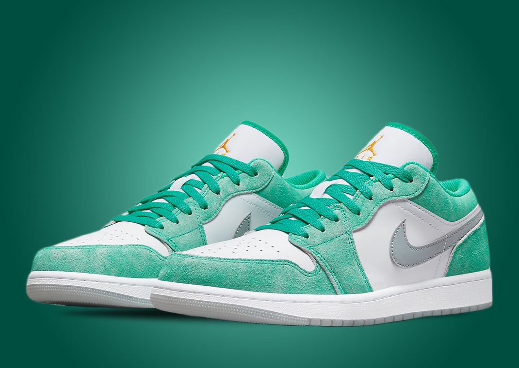 Air Jordan 1 Low New Emerald Light Steel Grey