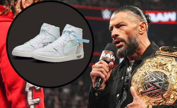 Roman Reigns Wears the Virgil Abloh Archives Jordan 1 High on Raw After Mania
