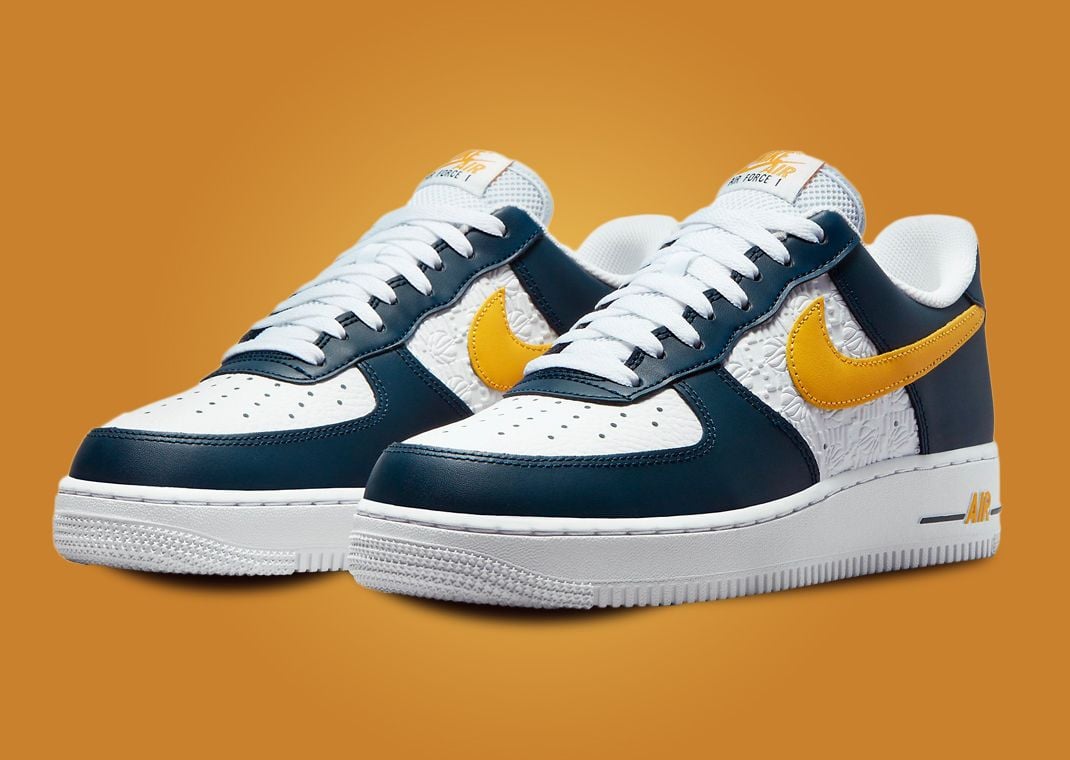 Nike Air Force 1 Low EMB Dark Obsidian University Gold