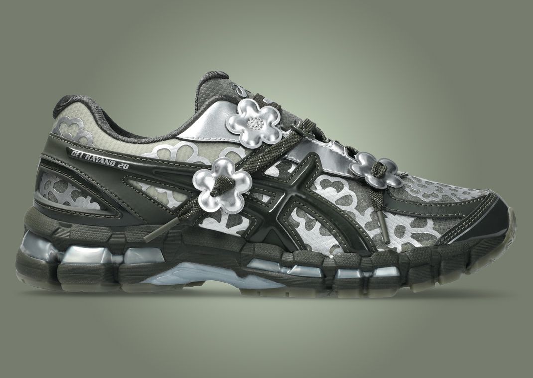 Cecilie Bahnsen x Asics Gel-Kayano 20 Olive Lateral