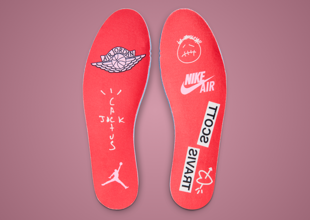 Travis Scott x Air Jordan 1 Retro Low OG Shy Pink Insole