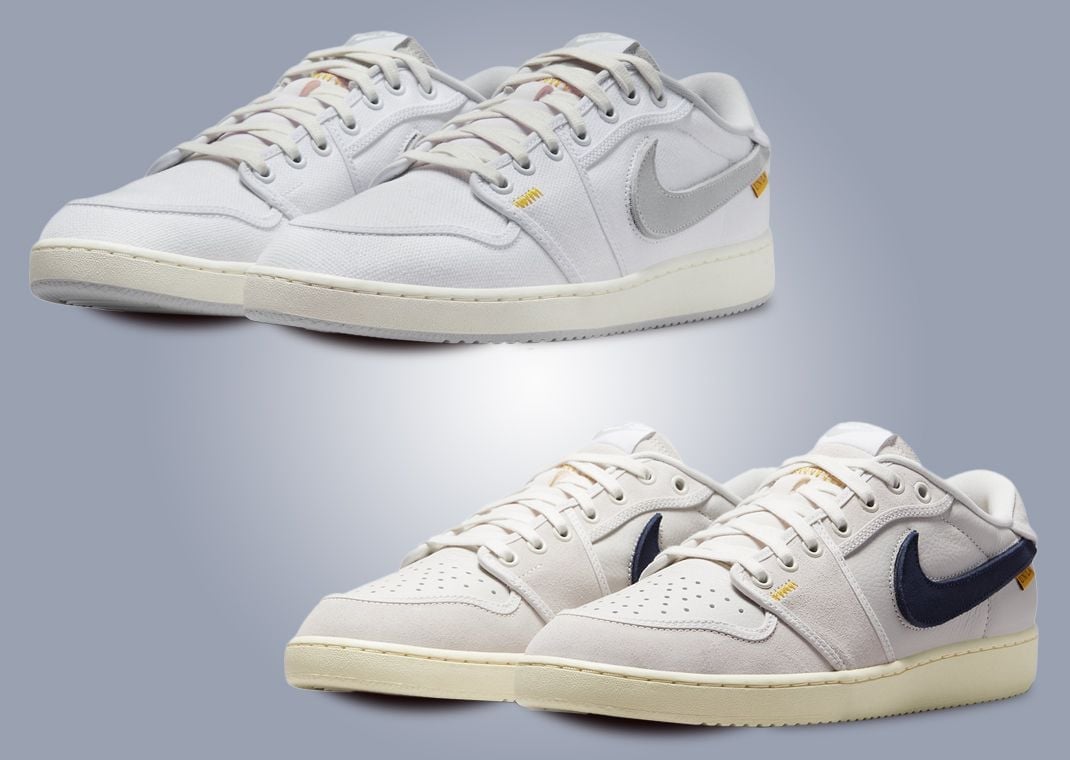 Union LA x Air Jordan AJKO 1 Low "White" (top) & "Sail" (bottom)