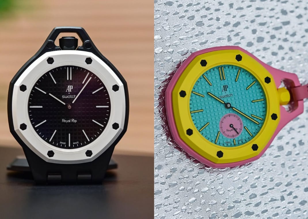 AP x Swatch Royal Pop styles: Lépine (left) and Savonnette (right)