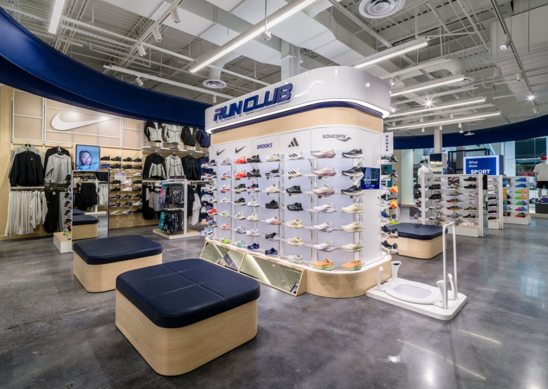 Champs Sports Run Club section in the Reimagined store
