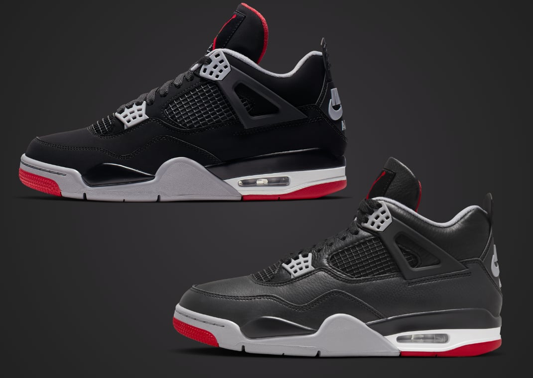 Air Jordan 4 Bred (2019) vs. Air Jordan 4 Reimagined Bred (2024)