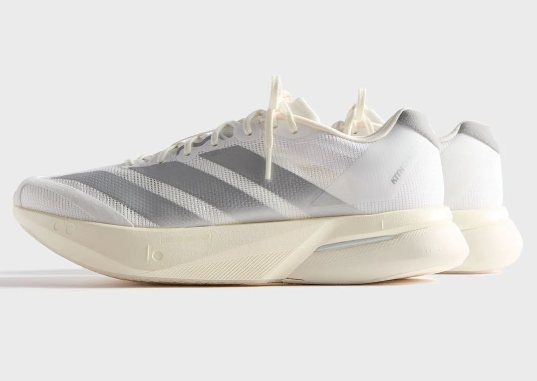 Kith x adidas Adizero Boston 13 White Silver Metallic Lateral