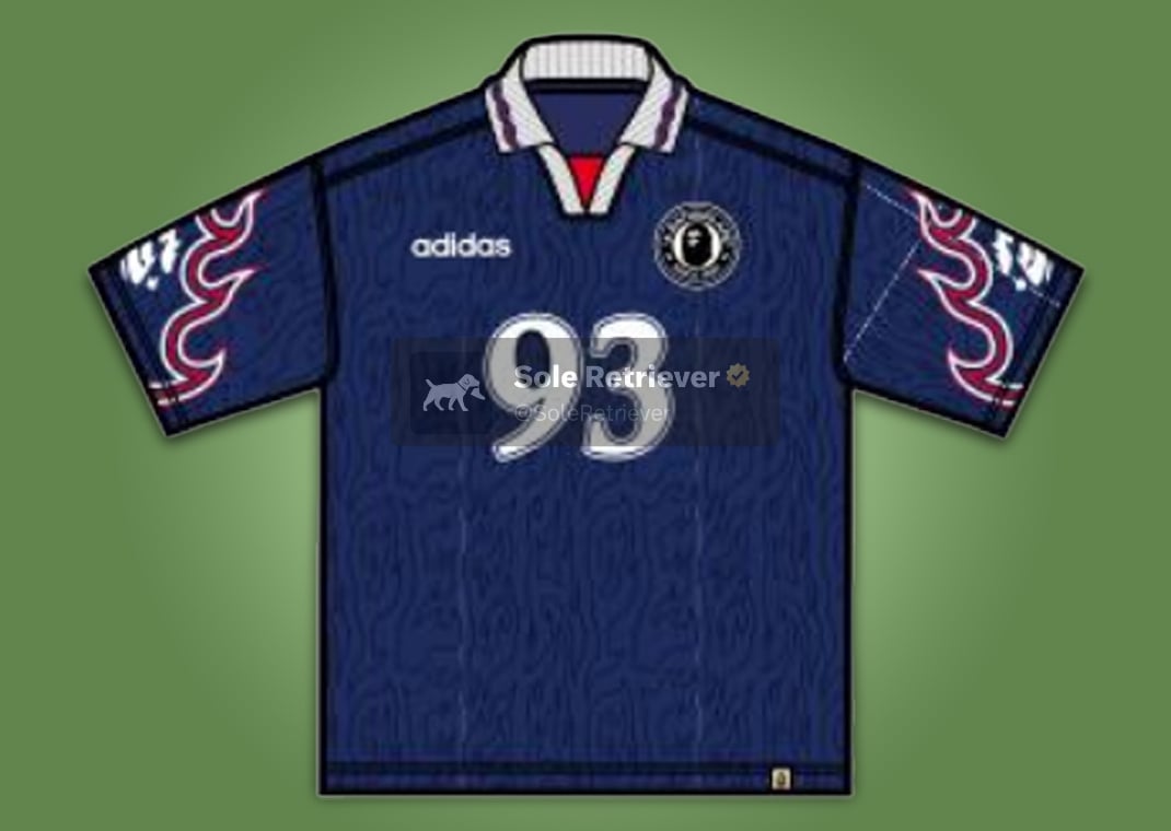 BAPE x adidas Short-Sleeve Jersey inspired by Japan 1994 World Cupt kit