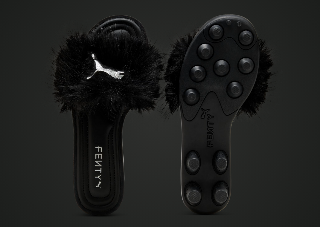 Fenty x Puma Cleat Slide Black Fur (W) - Top & Bottom
