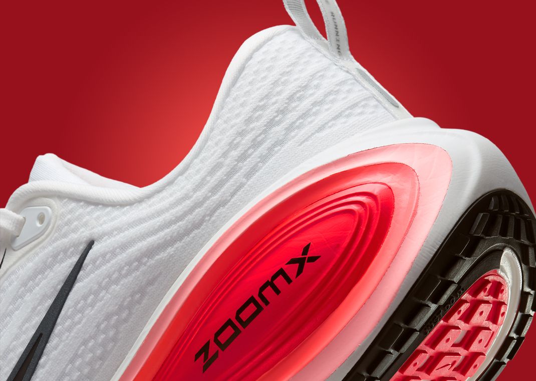 Nike Vomero Plus White Black Bright Crimson Heel Detail
