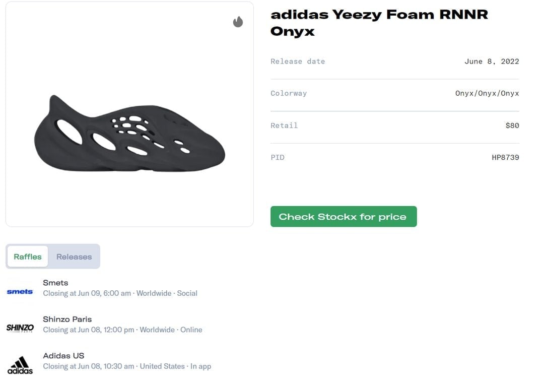 adidas Yeezy Foam RNNR Onyx Raffle Guide