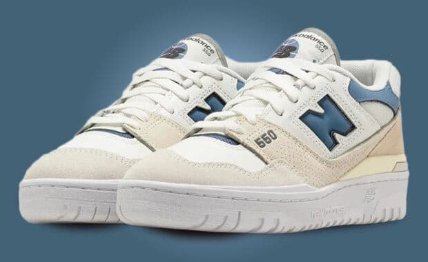 The New Balance 550 Pairs Sea Salt and Blue