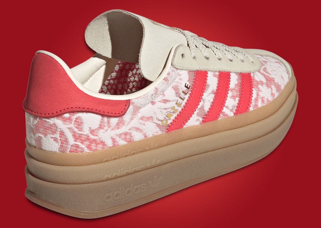 Liberty London x adidas Gazelle Bold Better Scarlet (W) Heel Angle