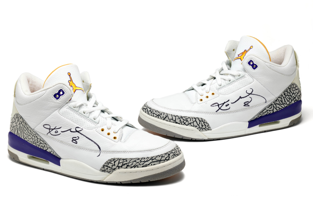 Kobe Bryant Game-Worn and Signed AJ 3 PE