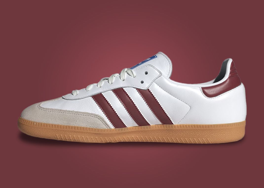 adidas Samba OG Cloud White Collegiate Burgundy Medial
