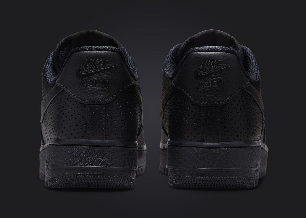 Nike Air Force 1 Low Black Perforations Heel