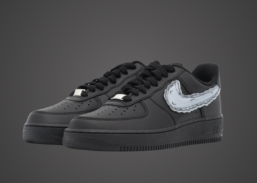 KAWS x Sky High Farm x Nike Air Force 1 Low Black Angle