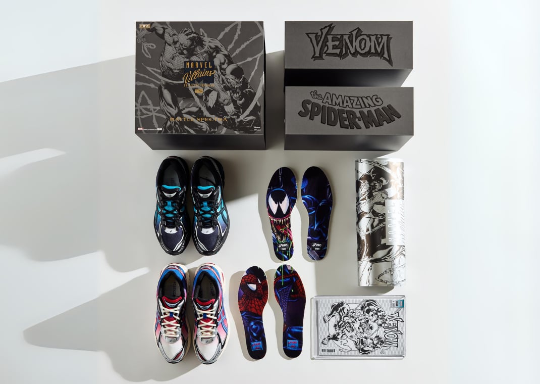 Kith x Marvel Super Villains x Asics GT-2160 Venom vs. Spiderman Pack