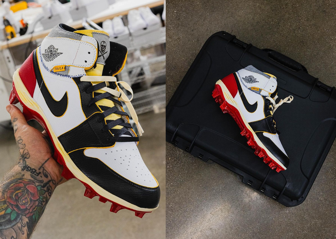 George Kittle's Custom Union LA x Jordan 1 High by The Shoe Surgeon