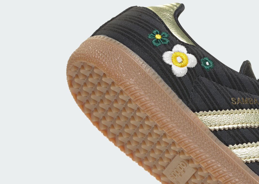 Liberty London x adidas Samba Black Gold - Heel Detail