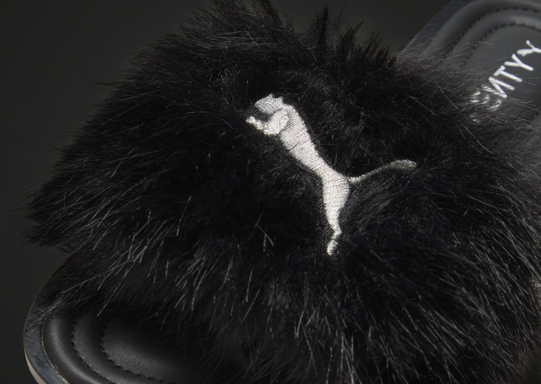Fenty x Puma Cleat Slide Black Fur (W) - Detail
