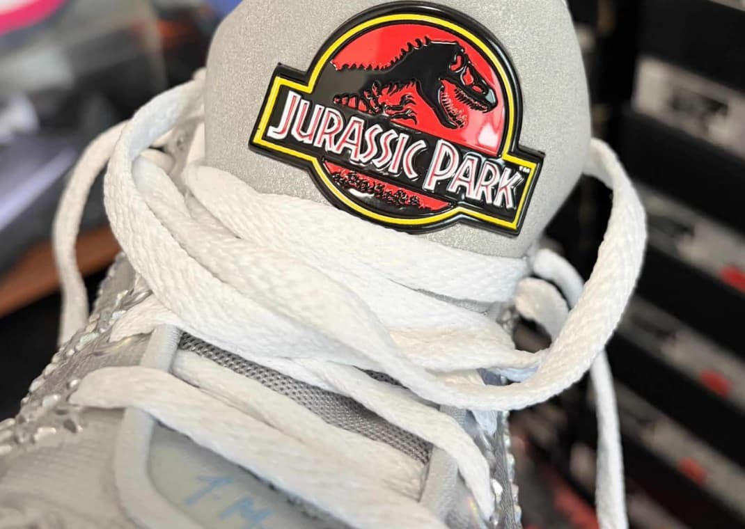 The Third Jurassic Park x Nike Ja 3 Colorway is Caged in Shiny Silver