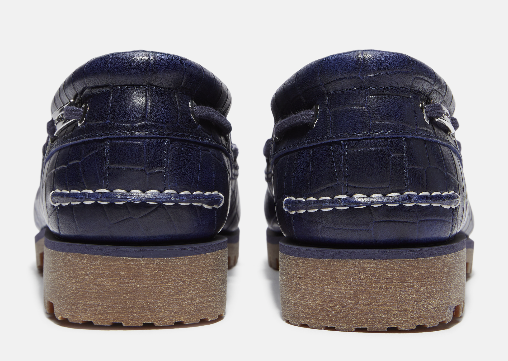 Jacquemus x Timberland Authentic Boat Shoe Navy Croc - Back