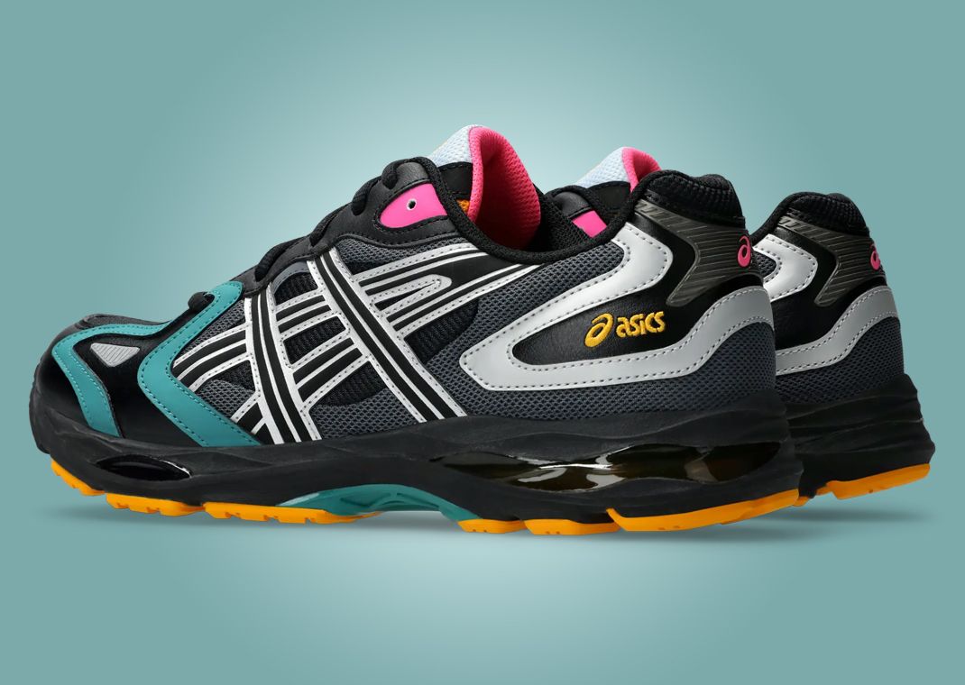Asics Gel-K1011 Black Pure Silver Heel Angle