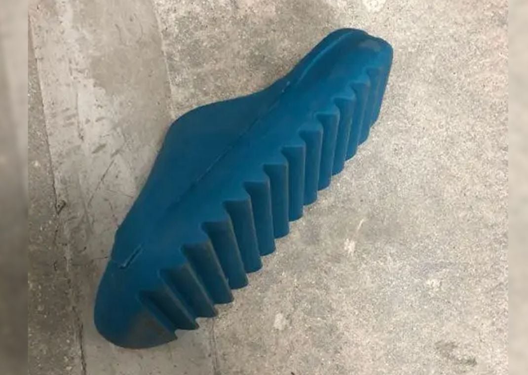 Photo Of An Early Prototype Of The Yeezy Slide, Tweeted Out By Ye In 2018