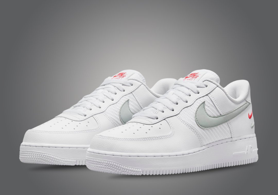 Nike Air Force 1 Low White Wolf Grey Picante Red