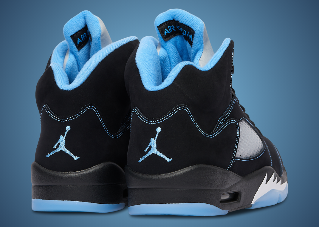 Air Jordan 5 Retro Black University Blue - Heel Angle