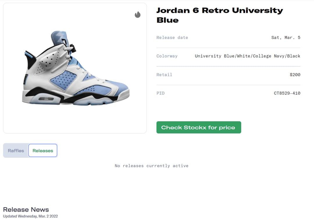 Air Jordan 6 UNC Release Guide