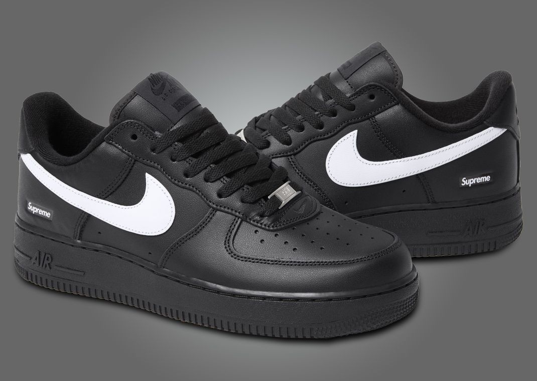Supreme × Nike Air Force 1 Black 27.5 The Supreme x Nike Air Force 1 Low Black White Releases Fall