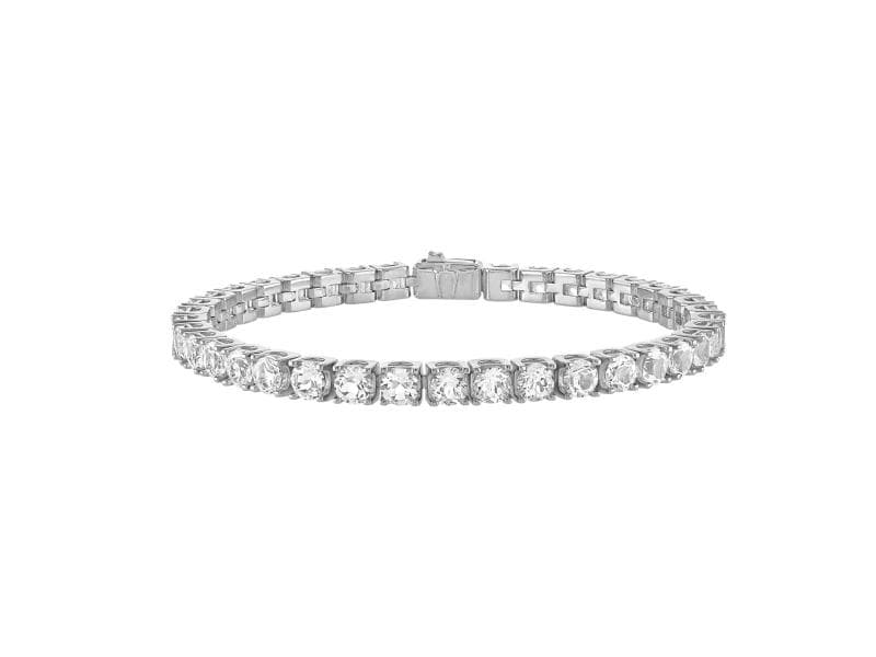 Bulova Sterling Silver Tennis Bracelet with Diamonds