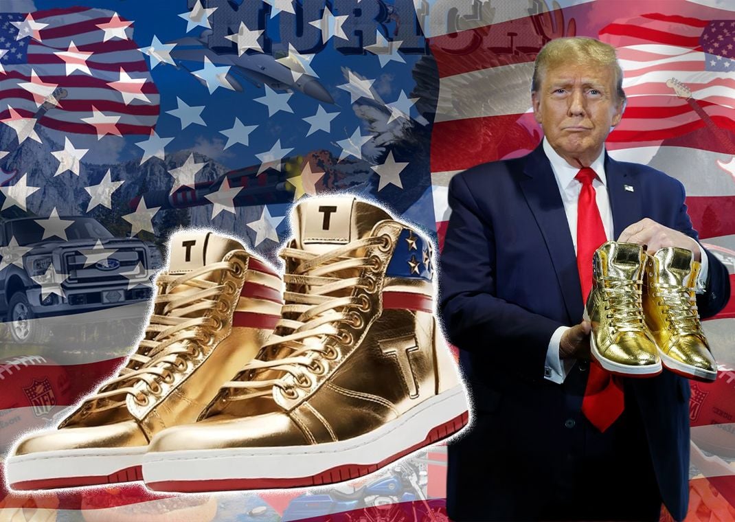 President Donald Trump with the Never Surrender High-Tops
