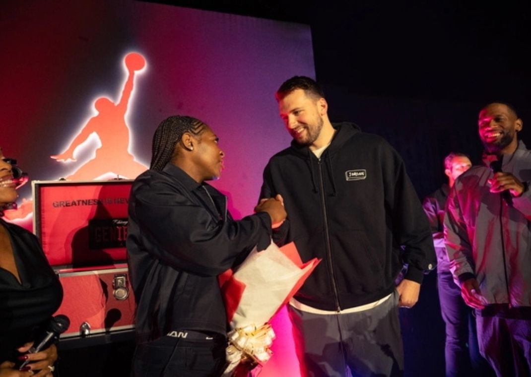 Tatianna Griffin and Luka at the Jordan Brand event