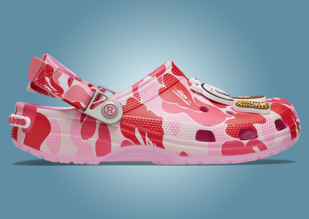 BAPE x Crocs Classic Clog ABC Camo Pink Lateral