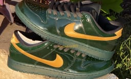 This Spruce Green Nike SB Dunk Low is Covered in Patent Leather