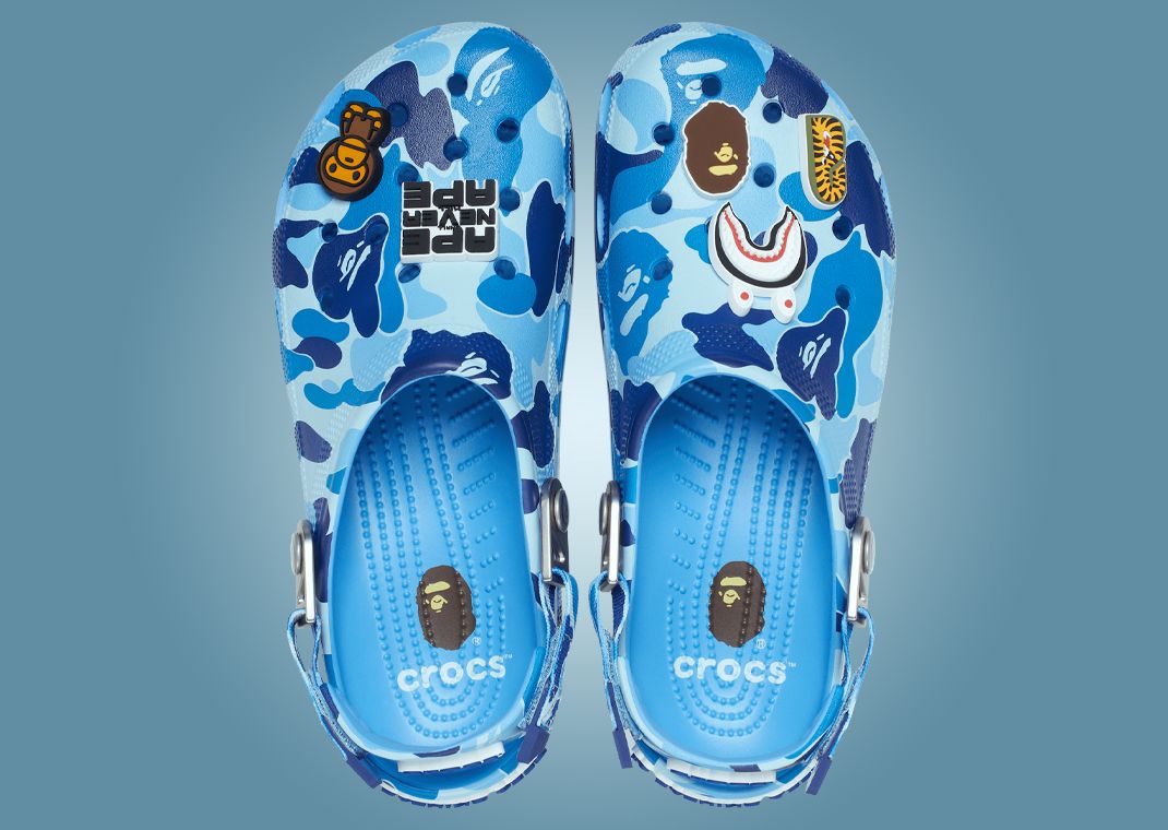 BAPE x Crocs Classic Clog ABC Camo Blue Top