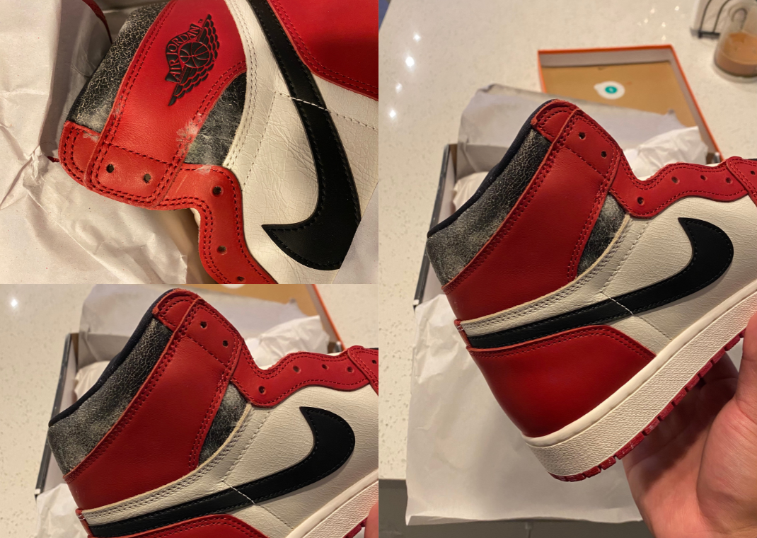 Photos Of An Air Jordan 1 High OG "Lost & Found" With Mold (Images via 