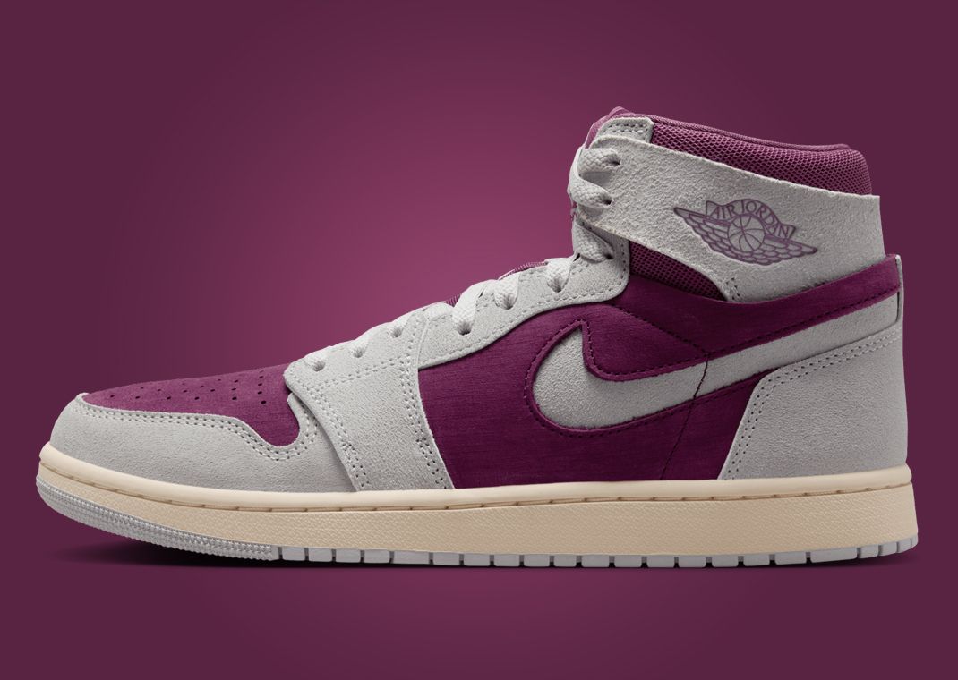 Air Jordan 1 High Zoom CMFT 2 Bordeaux Neutral Grey (W) Lateral