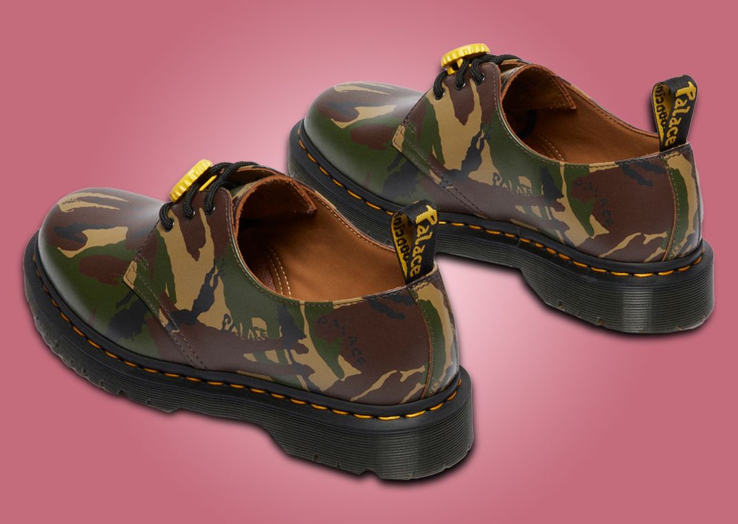 Palace x Dr. Martens 1461 Woodland Camo Heel Angle