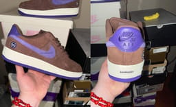 Check Out this Brown and Purple Suede Ben-G x Nike SB Air Force 1 Sample 