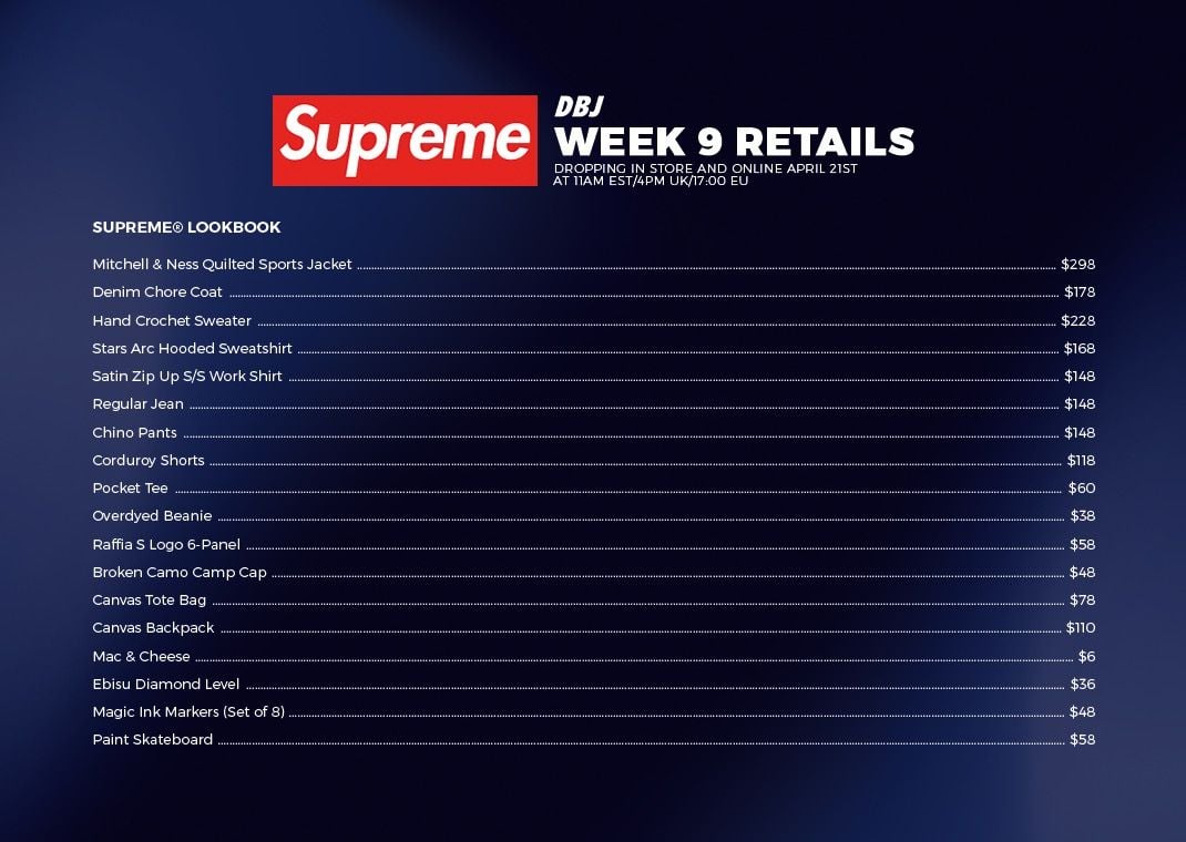 Week 9 Retails