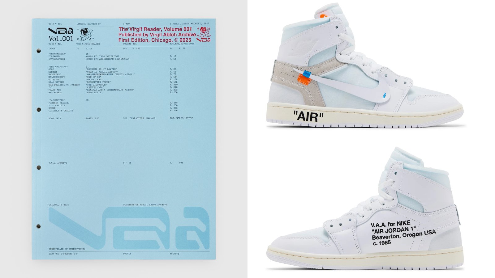 Virgil Abloh Archives Launches The Virgil Reader Vol. 001 and Announces VAA x Air Jordan 1 High Giveaway