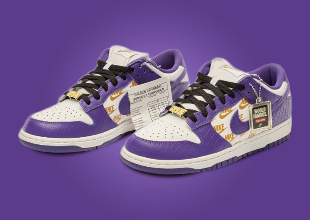 Supreme x Nike SB Dunk Low Court Purple Sample Angle