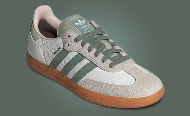 The adidas Samba OG Cloud White Silver Green Releases March 2024 The adidas Samba OG Cloud White Silver Green Releases March 2024