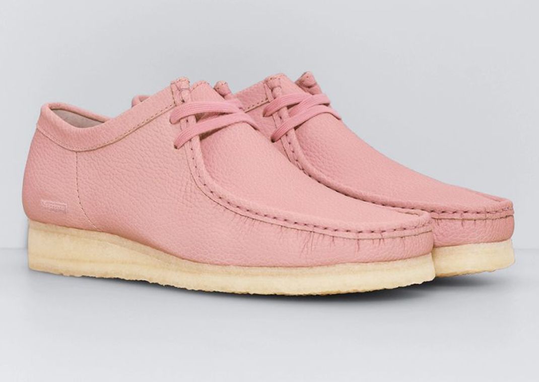Supreme x Clarks Originals Wallabee Reflective Pink Angle